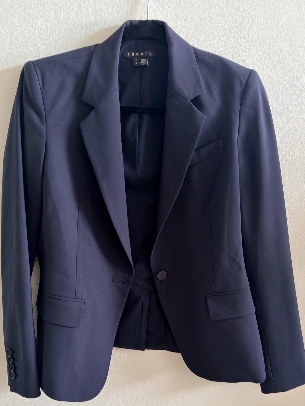 Theory Gabe N Edition Navy Wool Blazer Size 4 - Picture 5 of 6